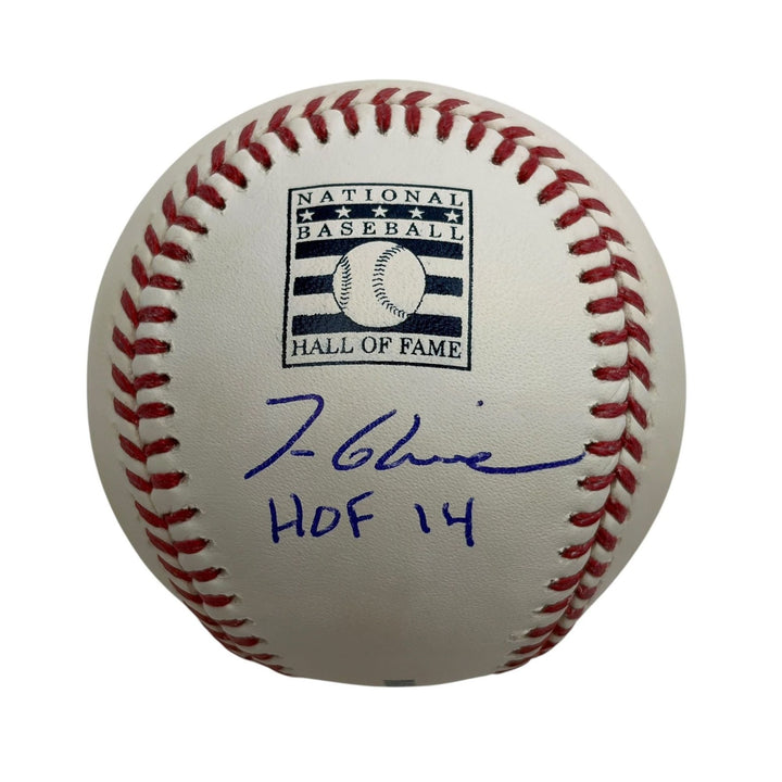 Autographed/Signed Tom Glavine HOF 14 Logo Rawlings ROML Baseball JSA COA