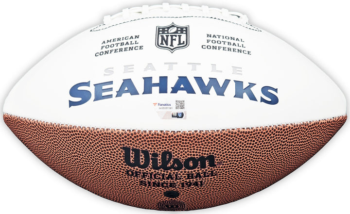 Chris Carson Auto Signed Seattle Seahawks White Logo Football Fanatics Holo
