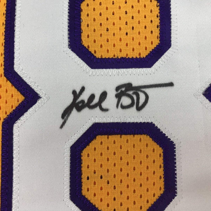FRAMED Autographed/Signed KOBE BRYANT 33x42 Los Angeles LA Yellow Jersey PSA COA