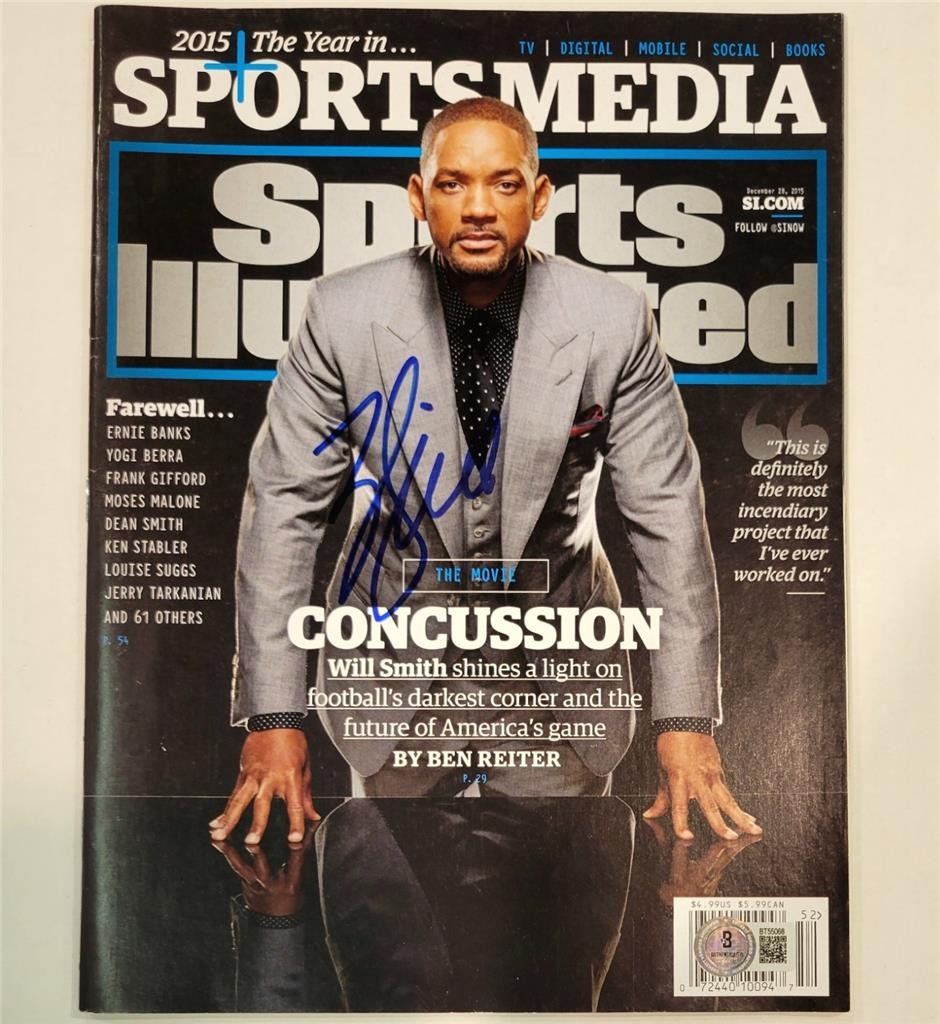 Will Smith signed Concussion Sports Illustrated Magazine autograph BAS Beckett