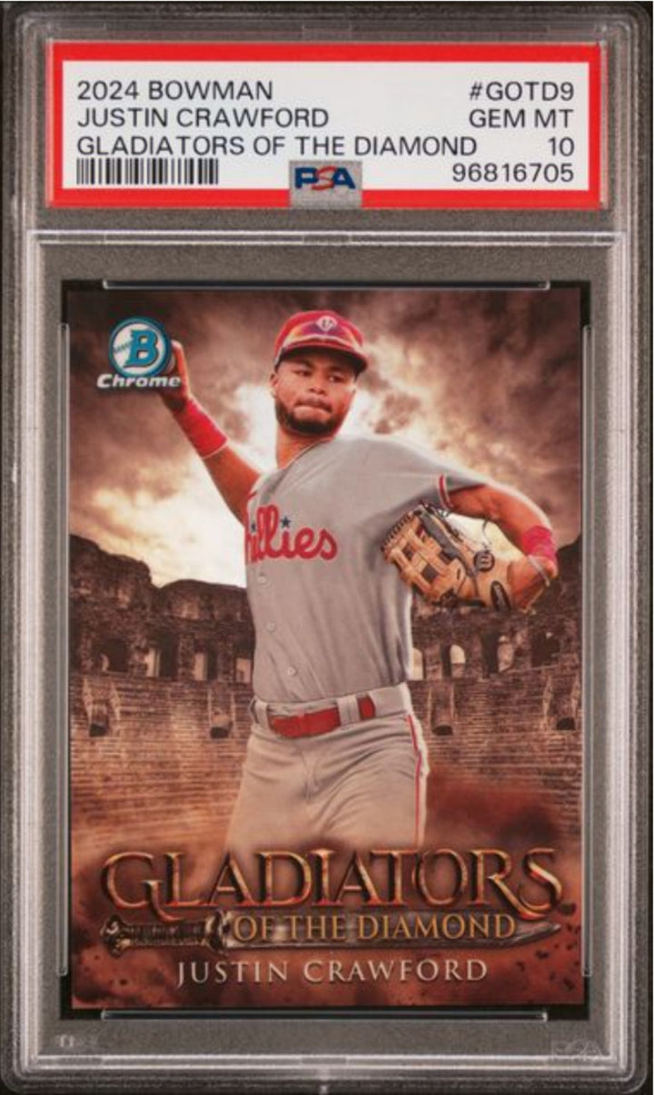 Graded 2024 Topps Bowman Justin Crawford #GOTD9 Rookie RC Baseball Card PSA 10