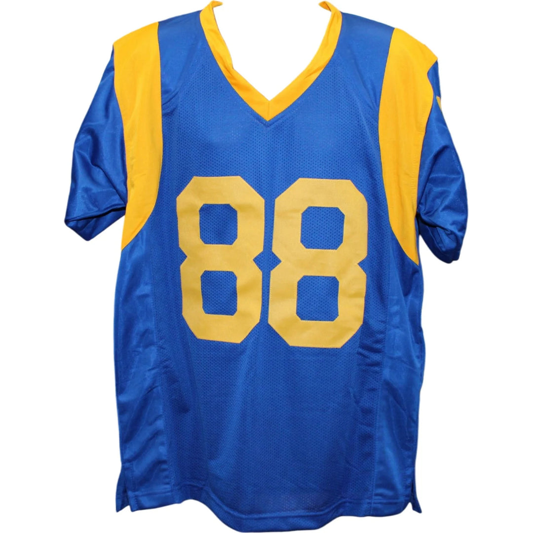 Torry Holt Autographed/Signed Pro Style Sz XL Blue Jersey Beckett W 58520