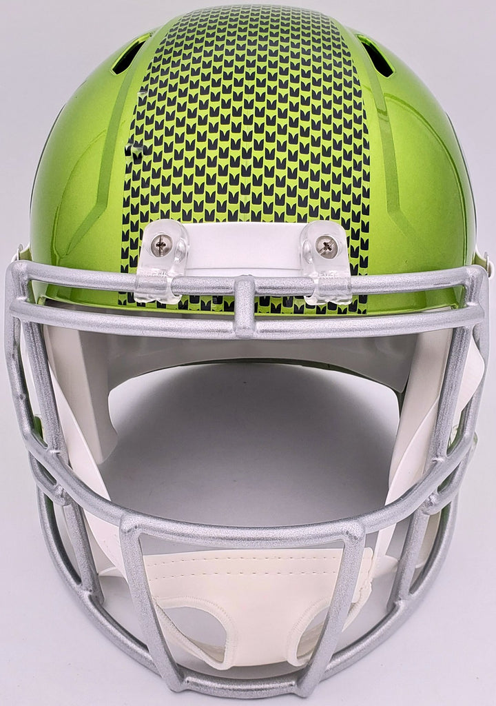 Kam Chancellor Auto Seahawks Flash Green Full Size Replica Speed Helmet MCS Holo