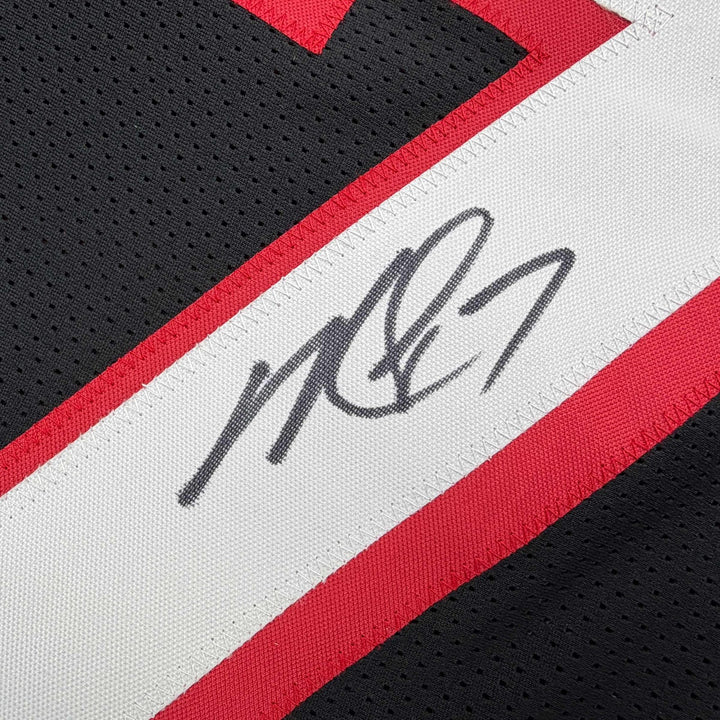 Autographed/Signed MICHAEL MIKE VICK Atlanta Black Jersey PSA/DNA COA