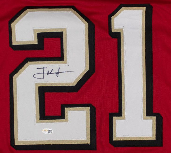 Frank Gore San Francisco Signed T/B Red Football Jersey JSA QR Hologram