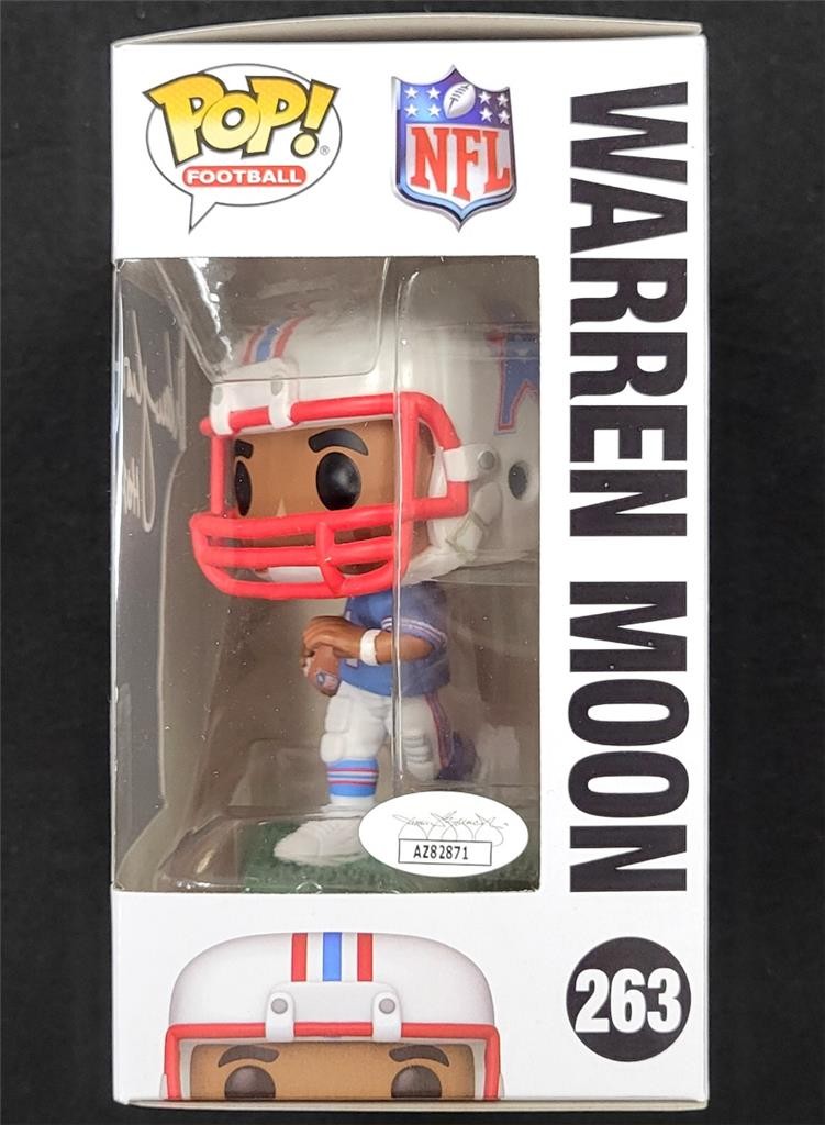 Warren Moon signed "HOF 06" Houston Oilers Funko Pop! 263 autograph ~ JSA COA