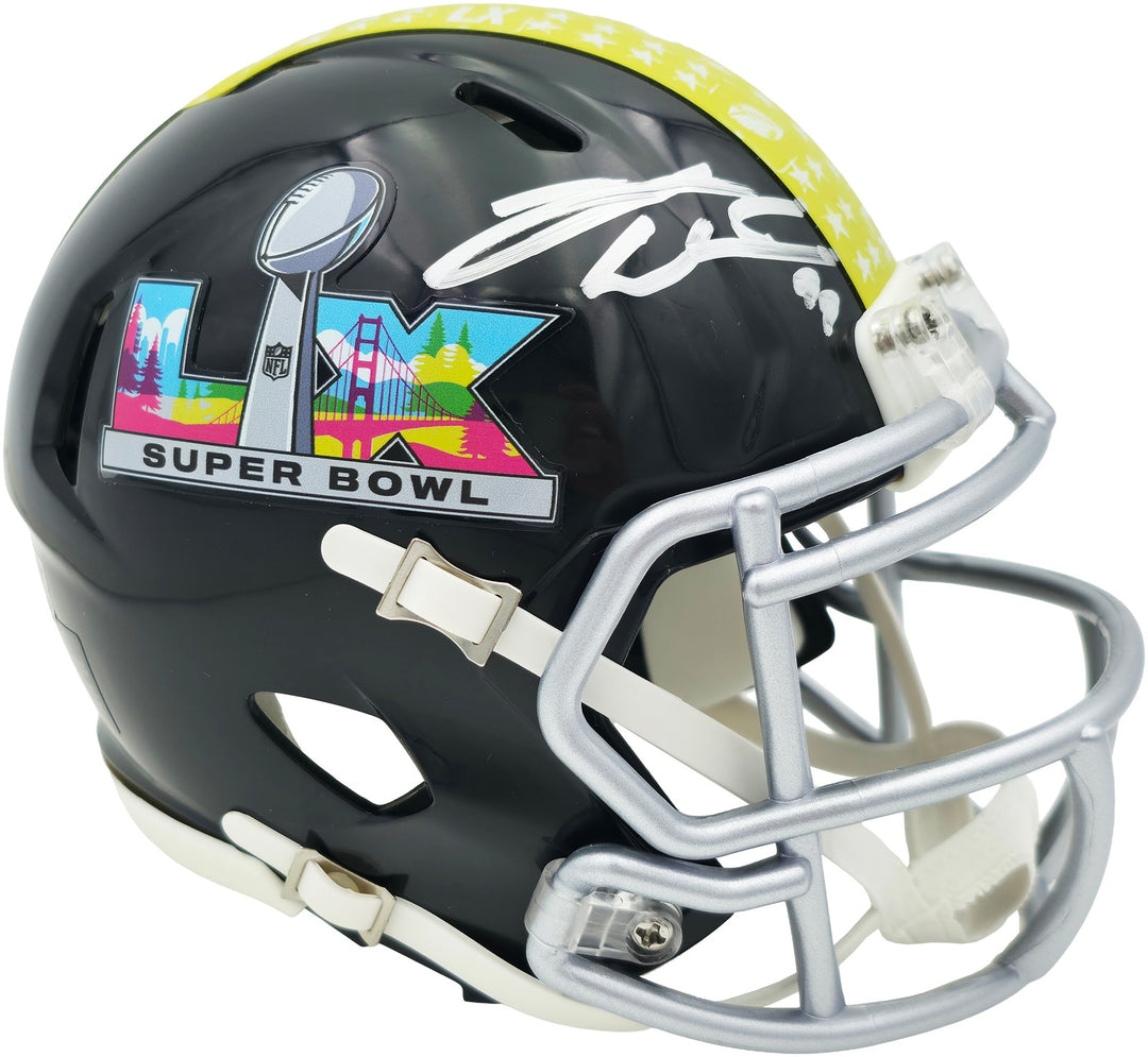 Leonard Williams Signed Seahawks Black SB LX Logo Speed Mini Helmet GRAD Witness