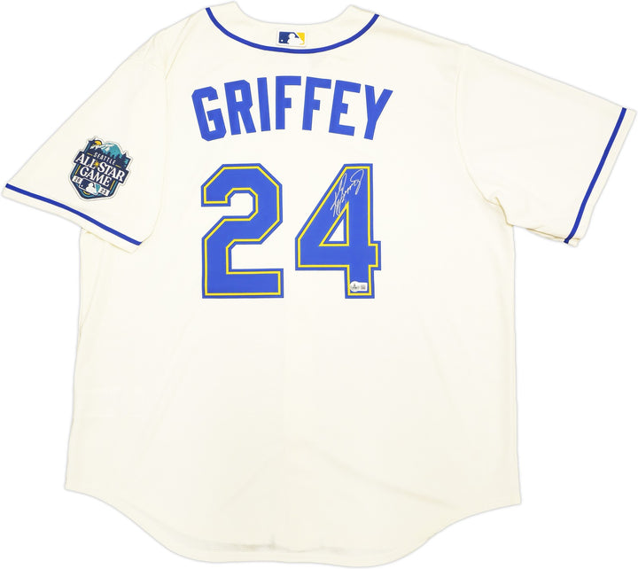 Mariners Ken Griffey Jr. Auto Cream Nike 2023 ASG Patch Jersey Size XL Beckett