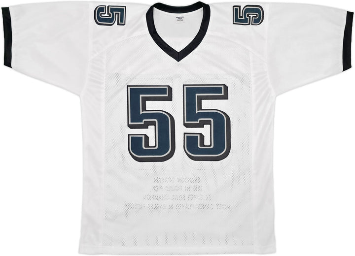 Eagles Brandon Graham Auto Signed White Super Bowl Stats Jersey Beckett Witness