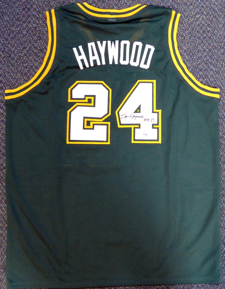 Seattle Sonics Spencer Haywood Autographed Signed Green Jersey "HOF 15" MCS Holo