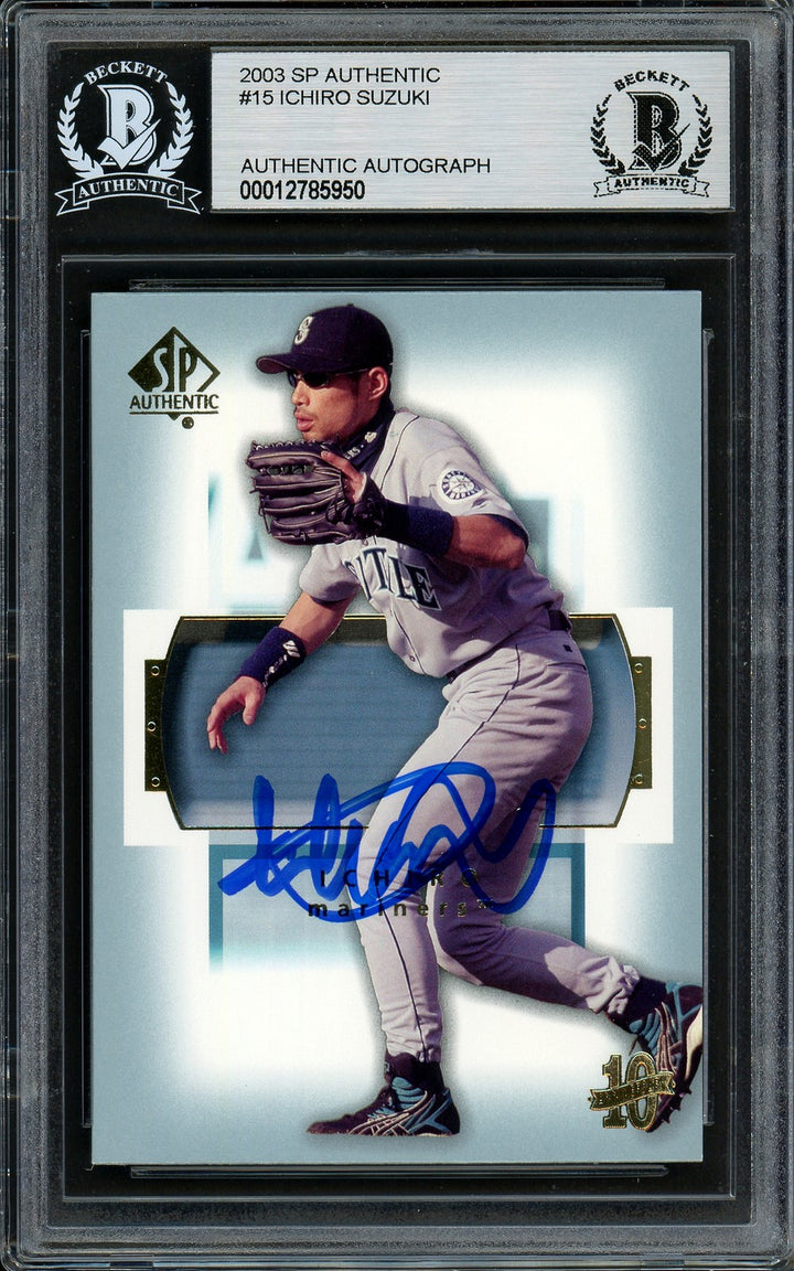 Ichiro Suzuki Signed 2003 SP Authentic Card 15 Seattle Mariners Beckett