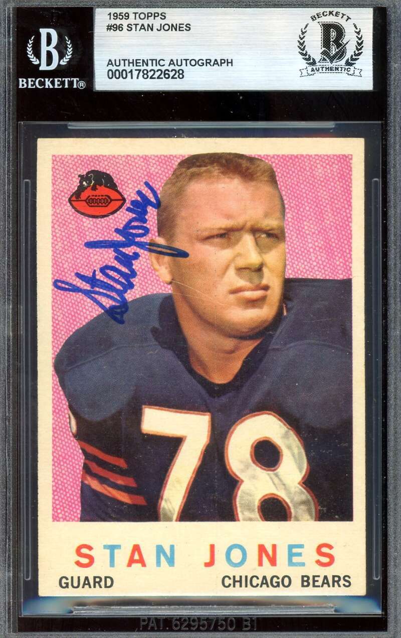 Stan Jones Beckett BAS Signed 1959 Topps Autographed