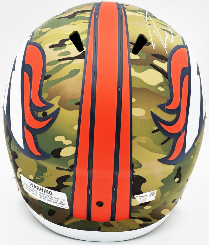 Russell Wilson Auto Broncos Camo Salute to Service Full Size Rep Helmet Fanatics