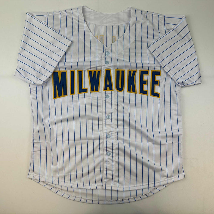 Autographed/Signed Paul Molitor Milwaukee Pinstirpe Baseball Jersey Beckett COA