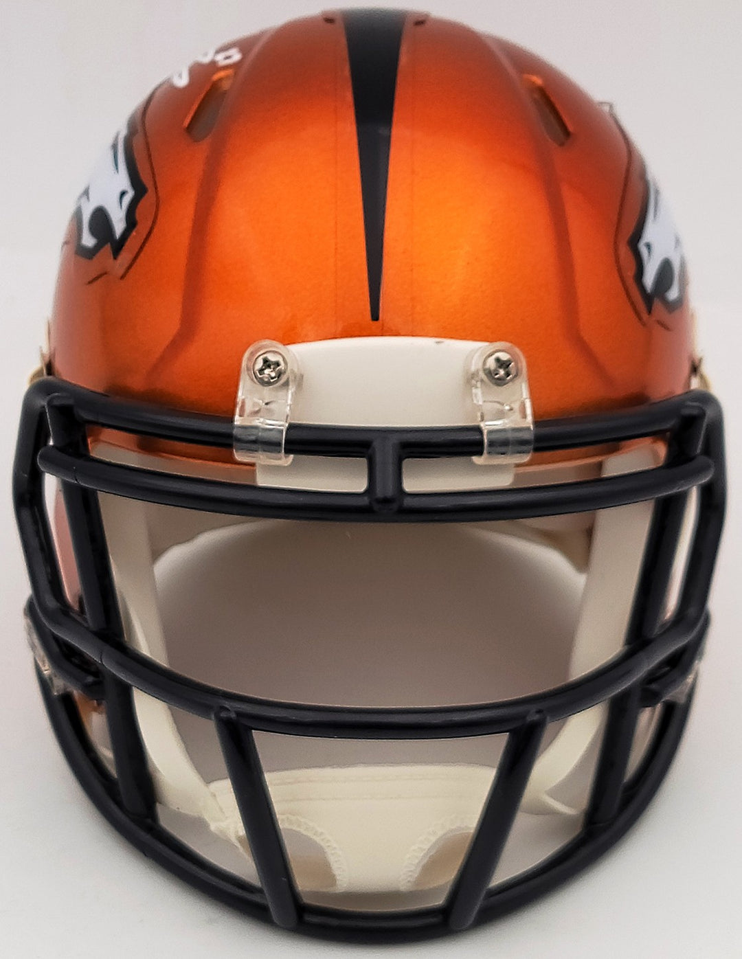 Steve Atwater Auto Signed Denver Broncos Flash Orange Speed Mini Helmet Beckett