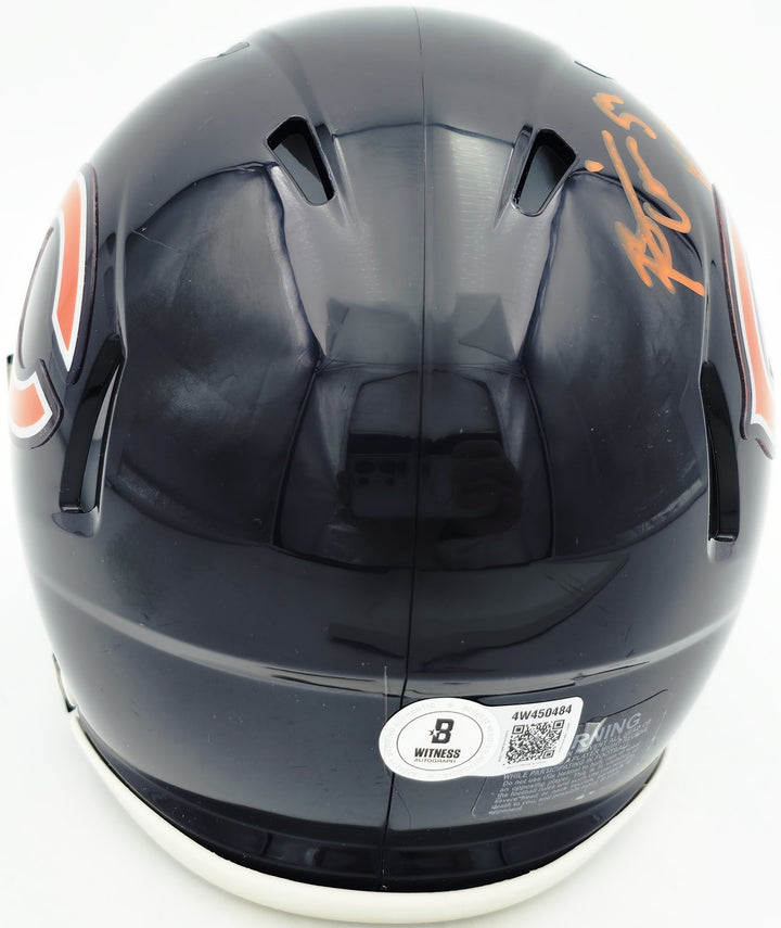 Brian Urlacher Auto Bears Blue Speed Mini Helmet "HOF 18" Beckett Witness