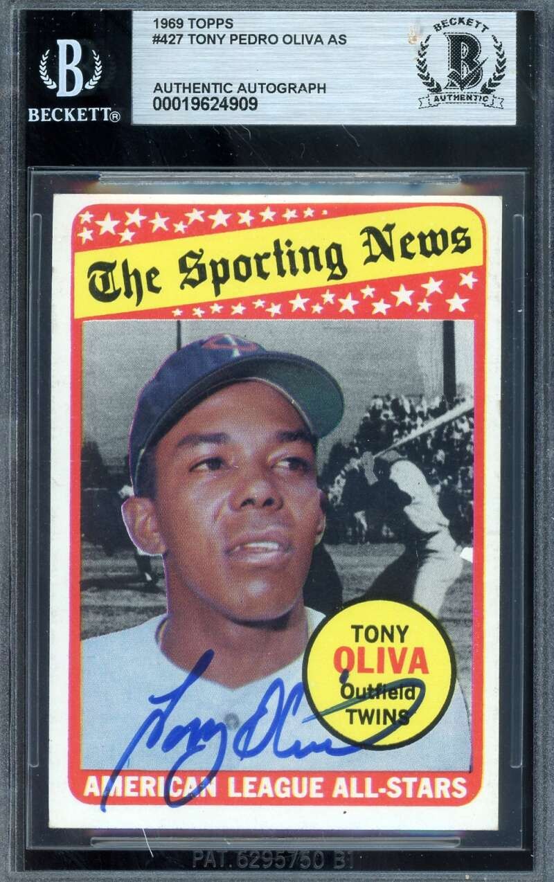 Tony Oliva Beckett BAS Signed 1969 Topps All Star Autograph Twins