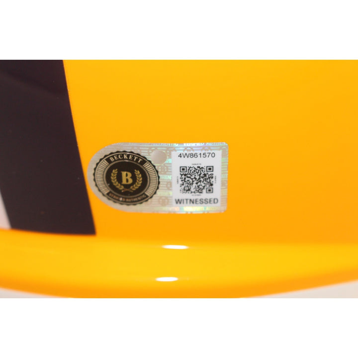 Justin Jefferson Autographed LSU Tigers F/S Yellow Helmet Beckett Witness 57900