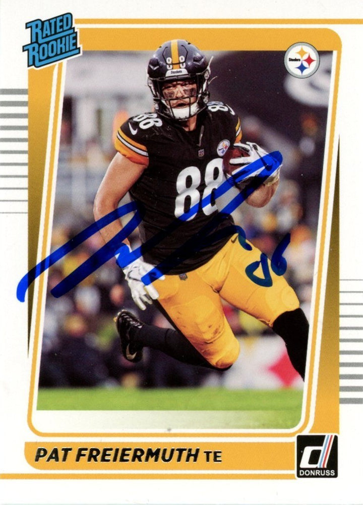 Pat Freiermuth Autographed 2021 Donruss Rated Rookie #281 Card Beckett 56999