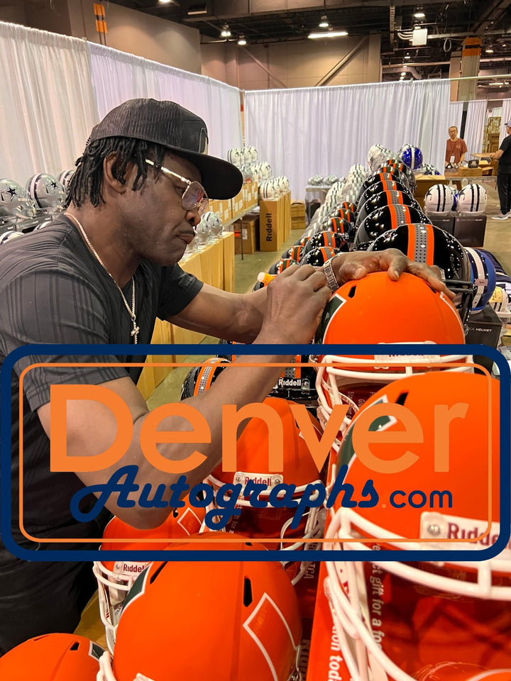 Michael Irvin Autographed Miami Hurricanes F/S AMP Helmet Beckett Witness 56368