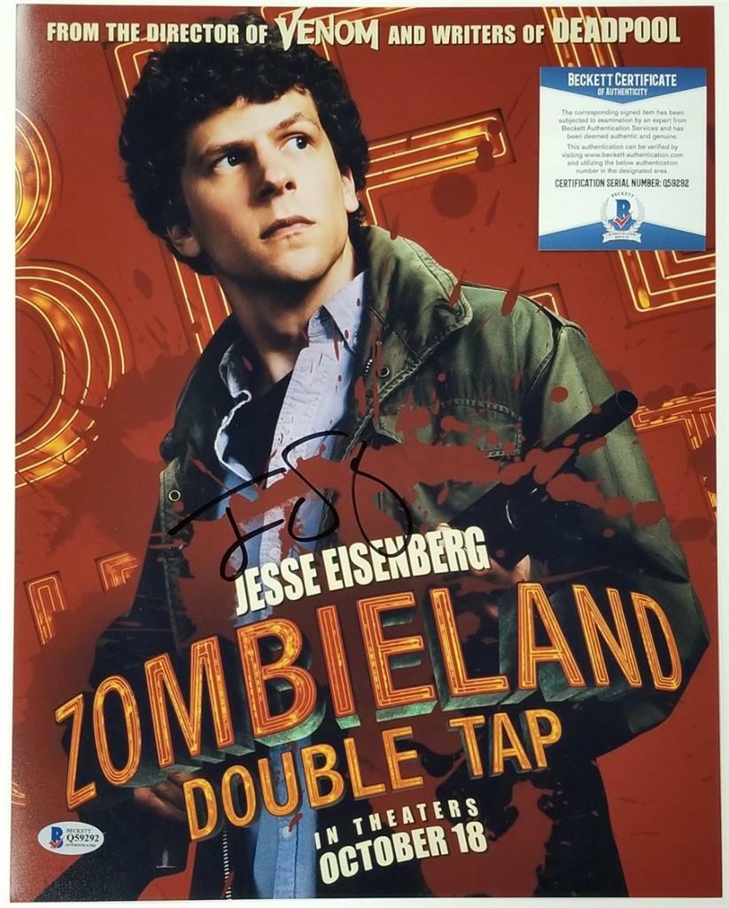 Jesse Eisenberg signed Zombieland Double Tap 11x14 Photo #2 ~ Beckett BAS COA
