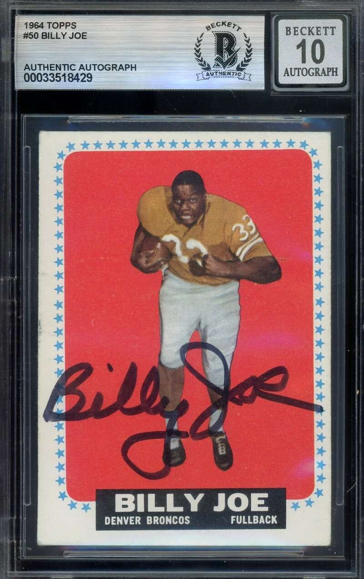 Billy Joe Gem Mint 10 Beckett BAS Signed 1964 Topps Rookie Autograph