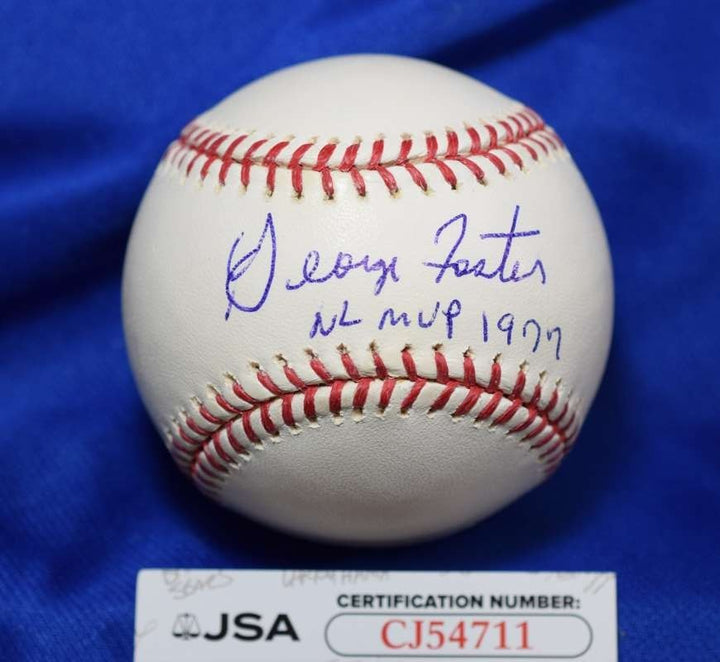 George Foster JSA COA Autograph  Major League OML Signed Baseball NL MVP 1979
