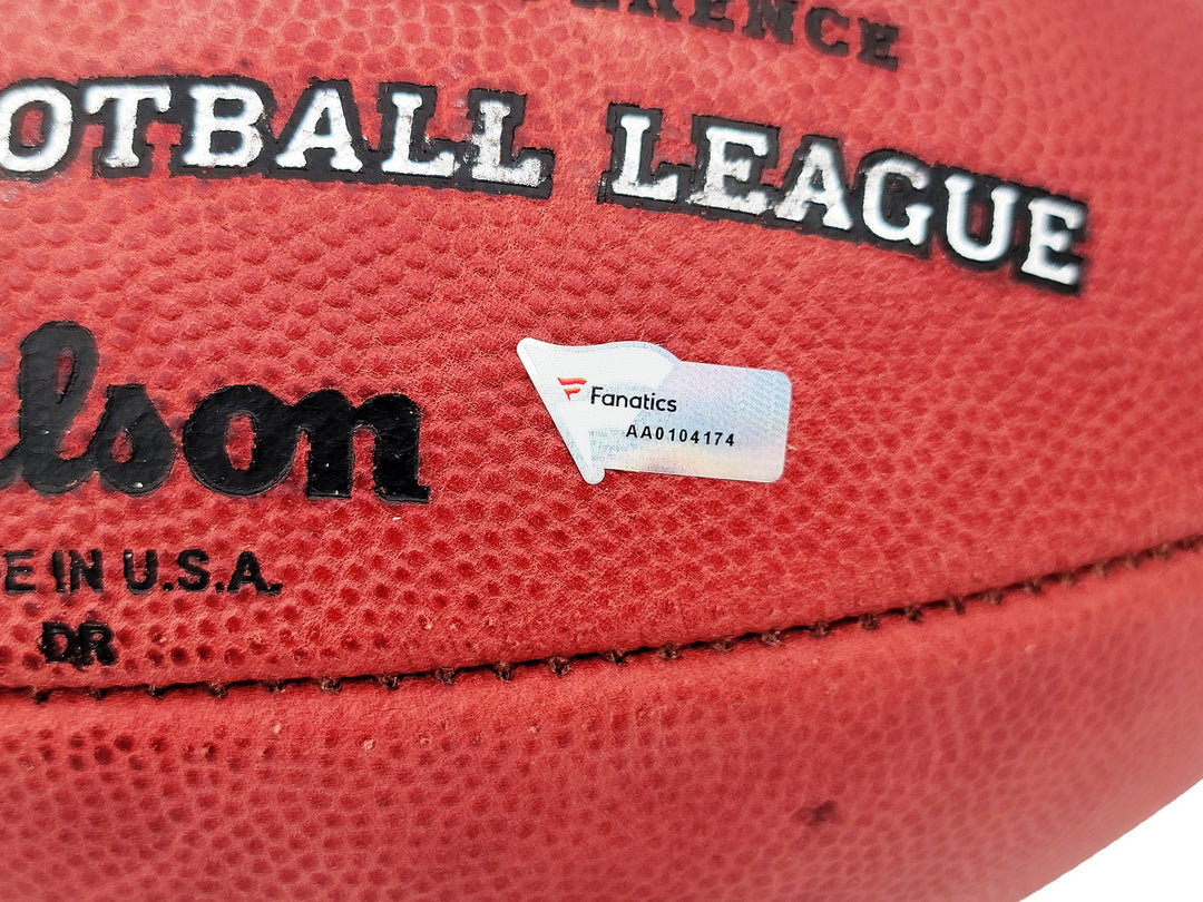 Tom Brady Auto Official NFL Leather Football Patriots "5x SB MVP" Fanatics Holo