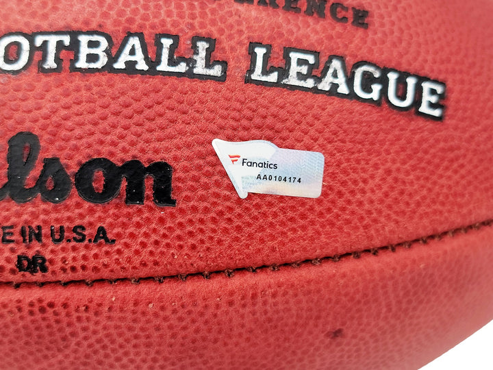 Tom Brady Auto Official NFL Leather Football Patriots "5x SB MVP" Fanatics Holo