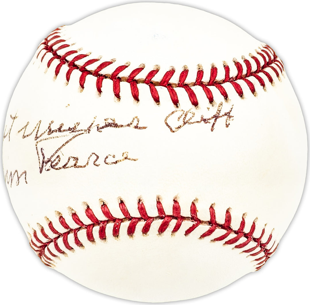 Jim Pearce Signed AL Division Series Logo Baseball Reds, Senators Beckett QR