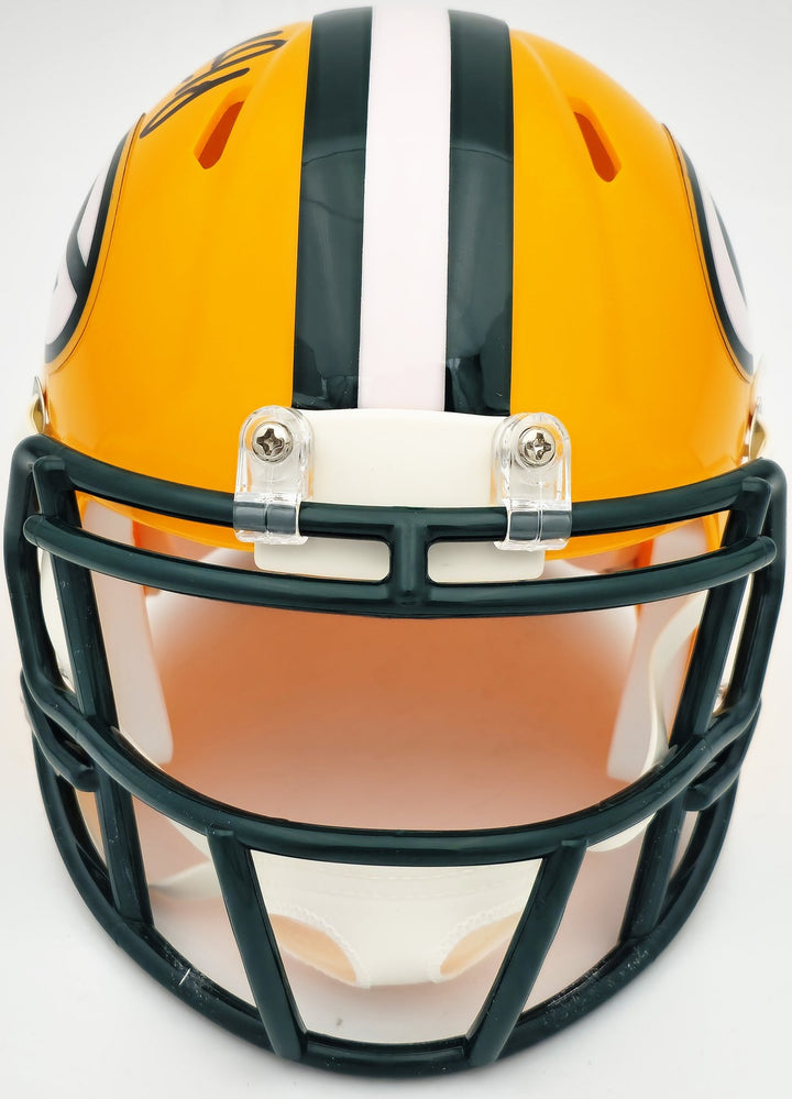Aaron Jones Signed Green Bay Packers Yellow Speed Mini Helmet Beckett Witness