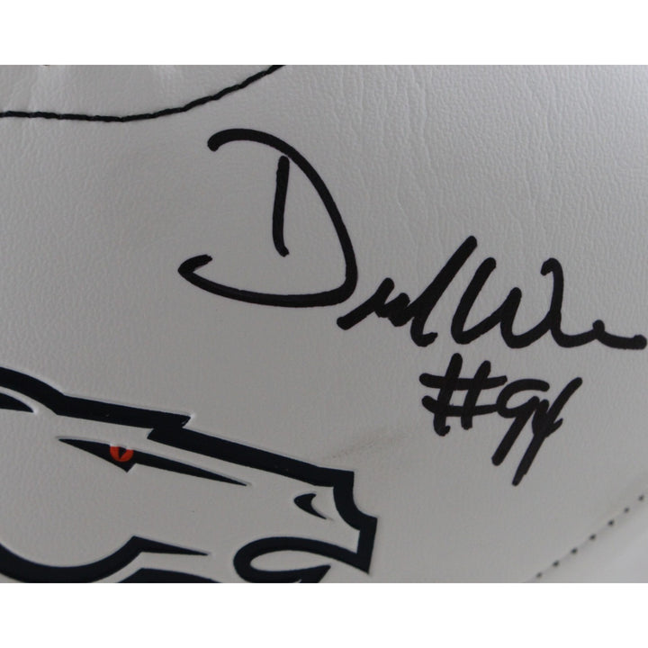 Demarcus Ware Autographed Denver Broncos Logo Football Beckett Witness 56376