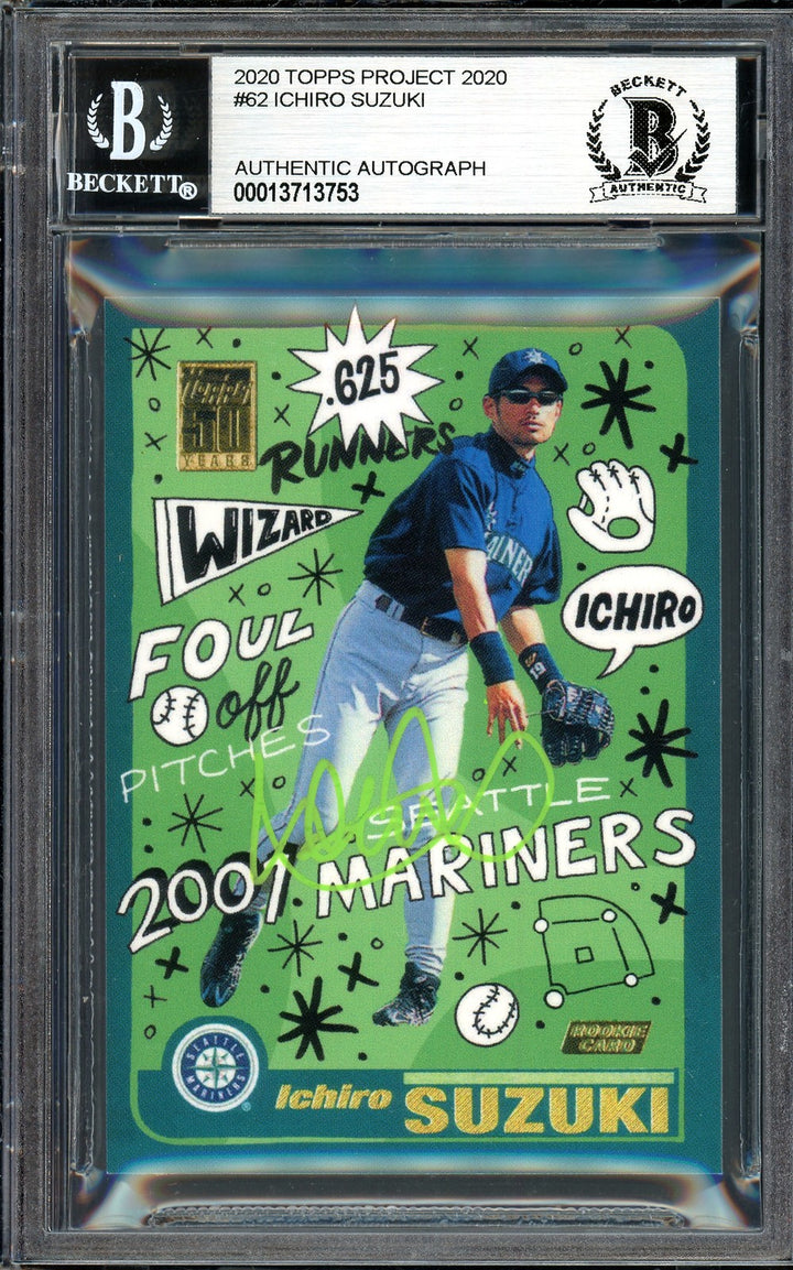Ichiro Suzuki Auto Signed Topps Project 2020 Sophia Chang Card 62 #5/10 Beckett