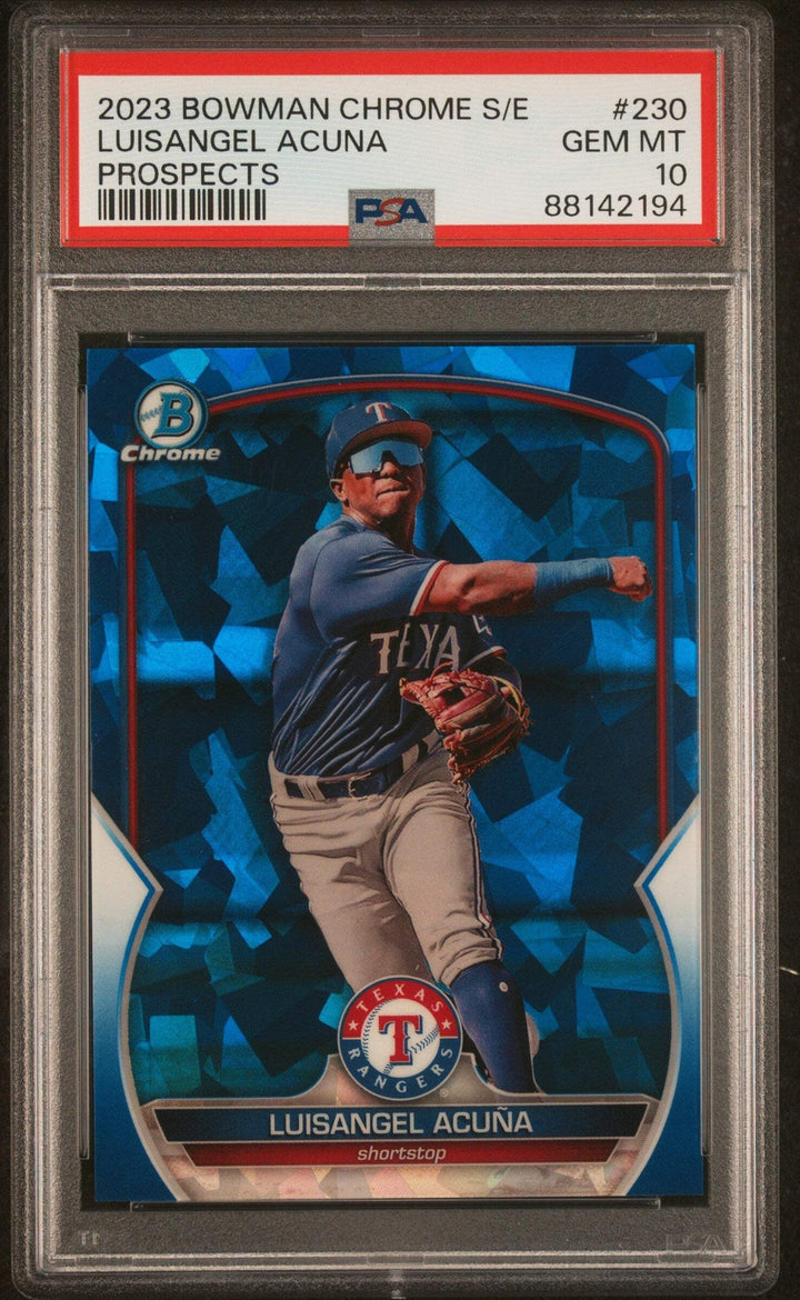Graded 2023  Bowman Chrome S/E Luisangel Acuna #230 Pros RC Baseball Card PSA 10