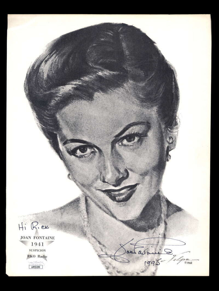 Joan Fontaine JSA Coa Signed 8x10 Volpe Litho Photo Autograph