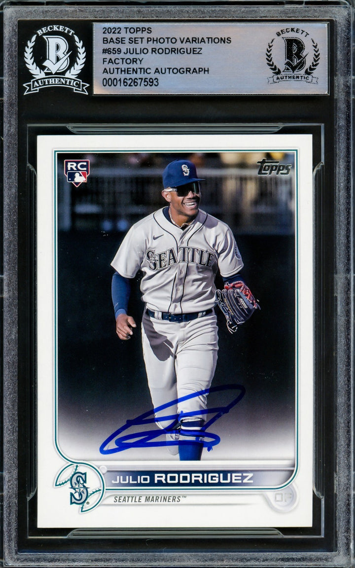 Julio Rodriguez Auto 2022 Topps Complete Set Photo Variations RC 659 BAS