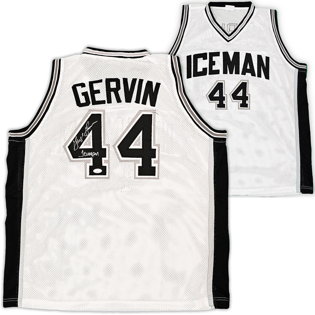 San Antonio Spurs George Gervin Signed White Jersey "Iceman" JSA