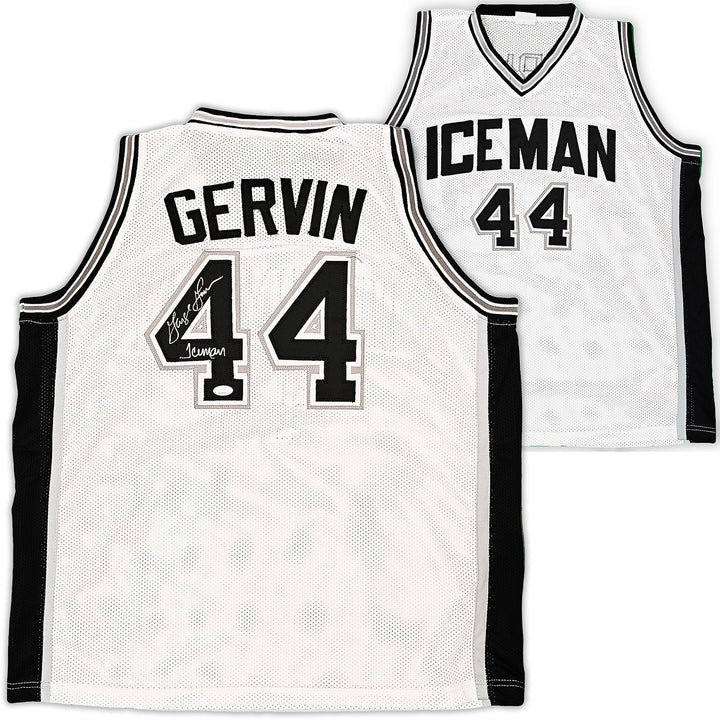 San Antonio Spurs George Gervin Signed White Jersey "Iceman" JSA
