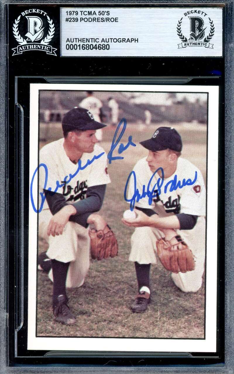Preacher Roe Johnny Podres Beckett BAS Signed 1979 TCMA Baseball History The 50s