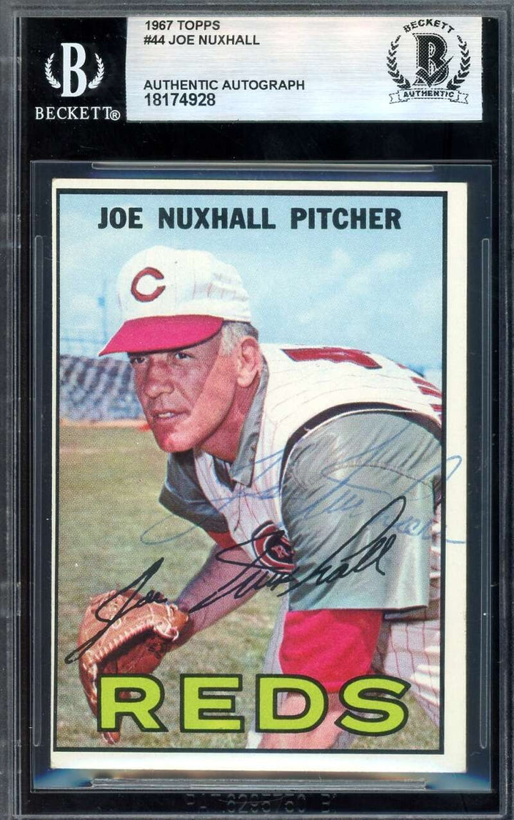 Joe Nuxhall Beckett BAS Vintage Signed 1967 Topps Autograph