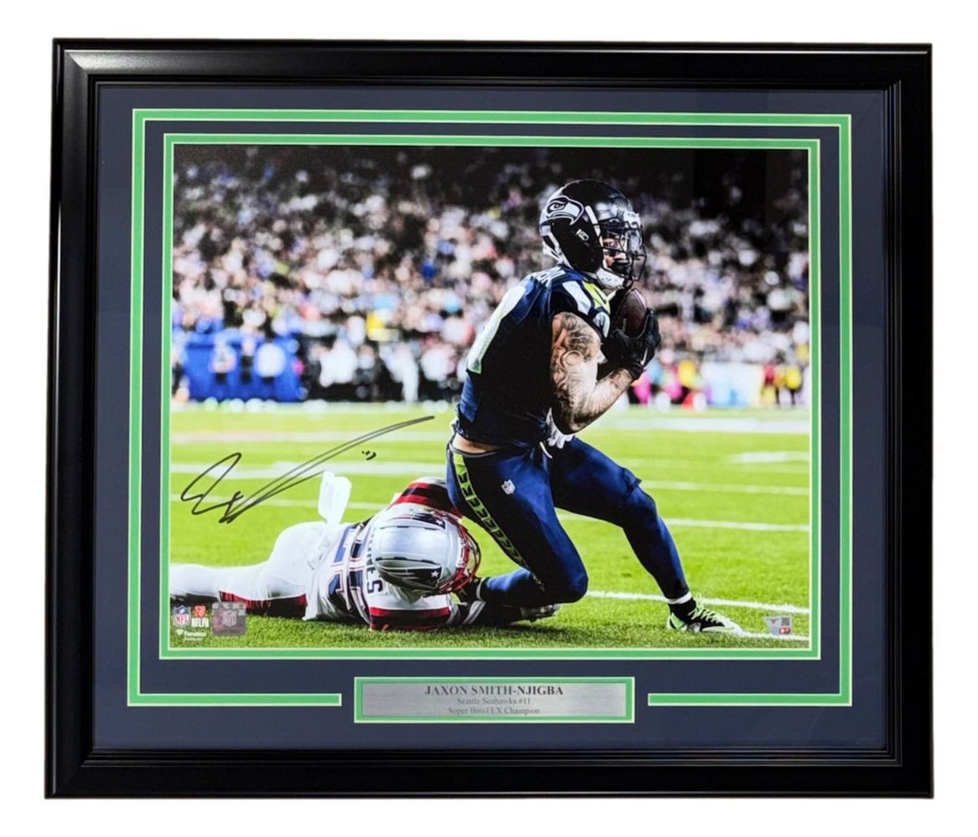 Jaxon Smith-Njigba Signed Framed 16x20 Seahawks vs Patriots Photo Fanatics