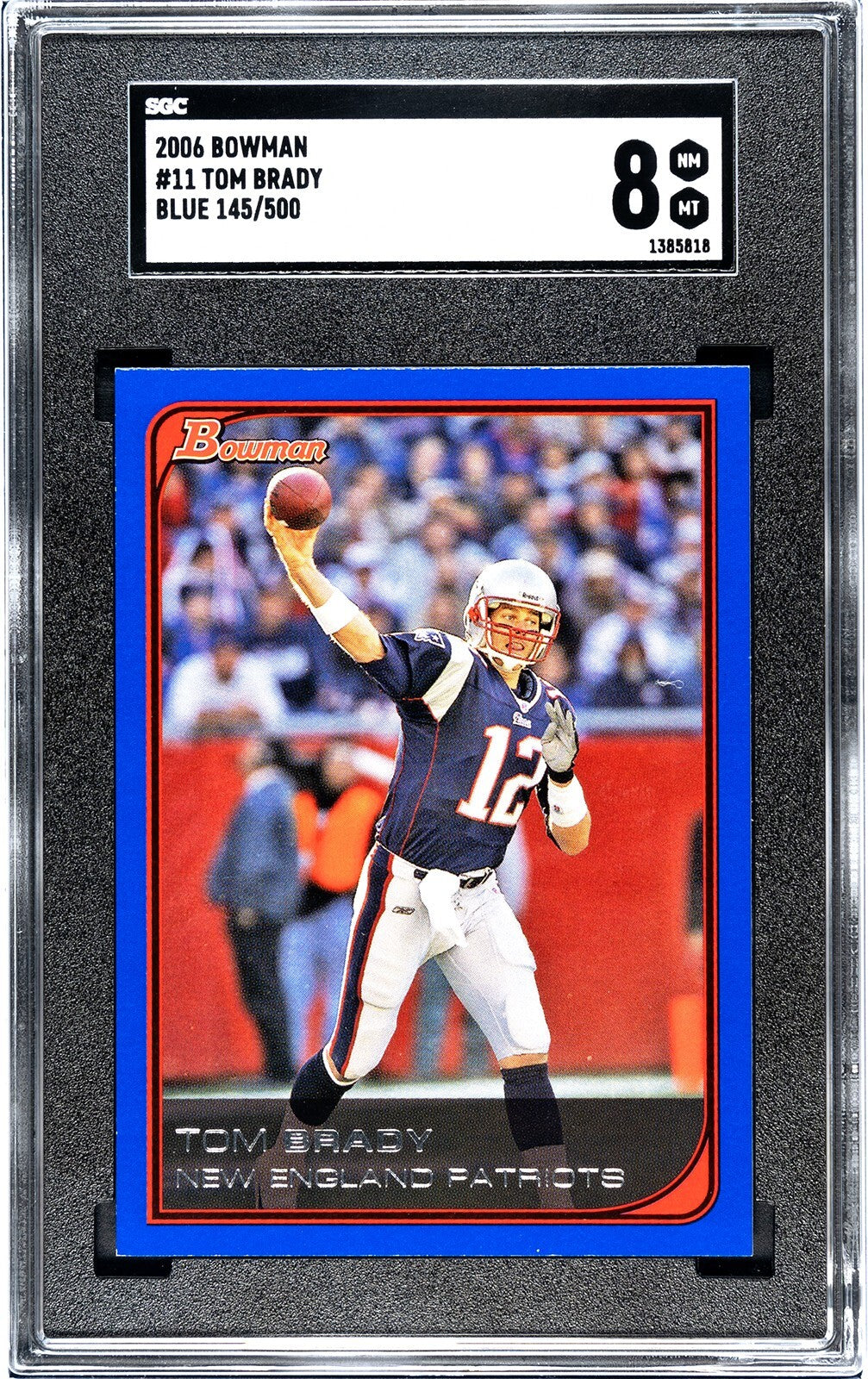 Tom Brady 2006 Bowman Blue Card #11 Patroits - /500- SGC Graded 8 NM-MT