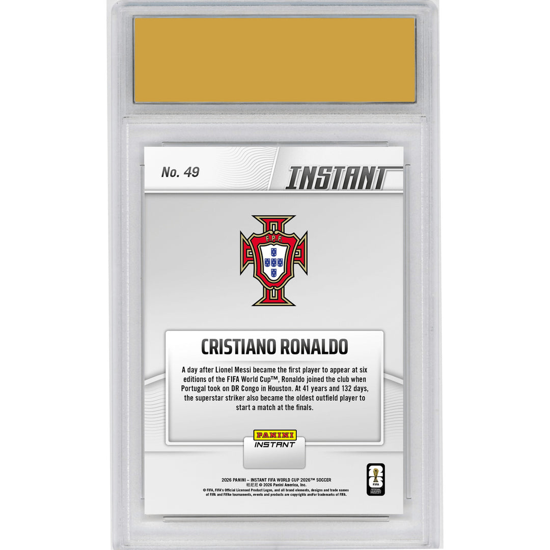 Graded 2026 Panini Instant World Cup Cristiano Ronaldo #49 Card HOFSM 10
