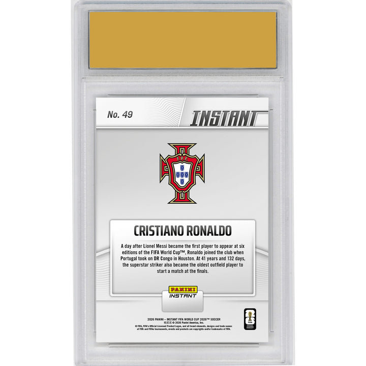 Graded 2026 Panini Instant World Cup Cristiano Ronaldo #49 Card HOFSM 10