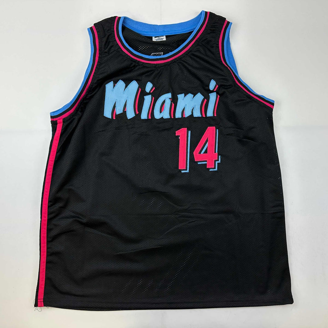 Facsimile Autographed Tyler Herro Miami Black Vice City Reprint Auto Jersey XL
