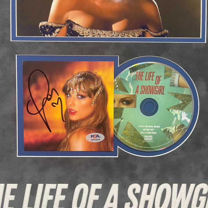 Taylor Swift Signed CD Cover Custom Framed PSA The Life of a Showgirl