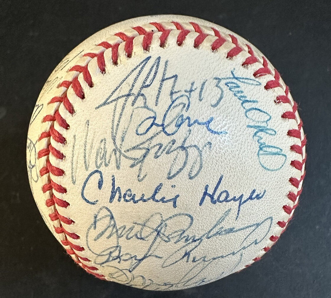 1996 Yankees World Series Team Signed Baseball Derek Jeter Rivera 33 Auto Psa