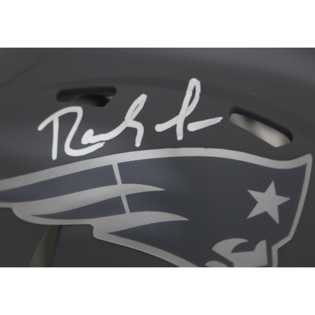 Randy Moss Autographed New England Patriots Slate Mini Helmet Beckett 46938