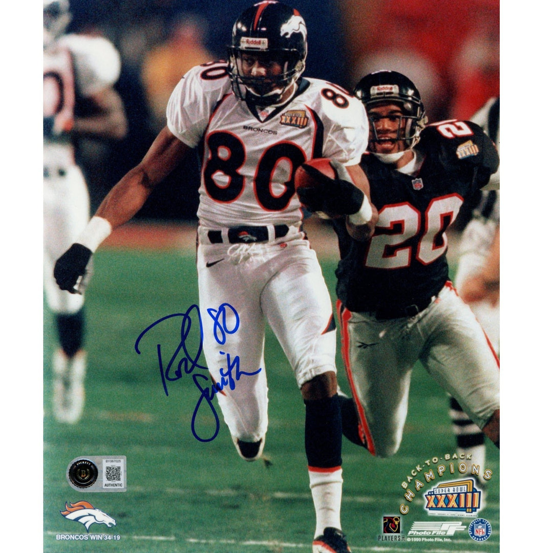 Rod Smith Autographed Denver Broncos Super Bowl XXXIII 8x10 Photo Beckett 57802