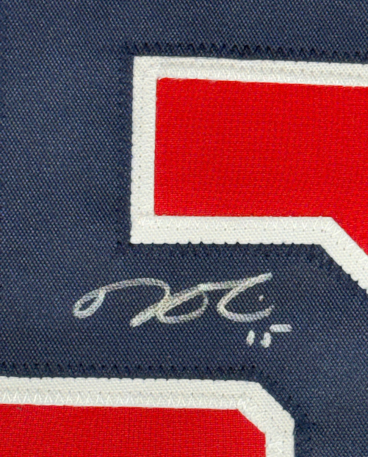 Framed Autographed/Signed Dustin Pedroia 35x39 Boston Red Jersey JSA COA